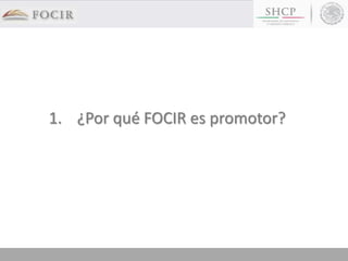 1. ¿Por qué FOCIR es promotor?
 