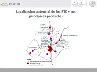 Localización potencial de los RTC y sus
principales productos
 