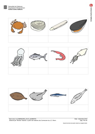 Generalitat de Catalunya
Departament d’Ensenyament
Institut Carles Vallbona
Nom arxiu: 8_COMENCEM_JCLIC_ALIMENTS Data: desembre 2015
Elaborat per: Montse Talavera a partir del material Jclic Comencem de J.C. Hierro pàg. 6 de 36
Aquest document pot quedar obsolet una vegada imprès
 