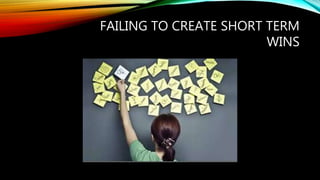 FAILING TO CREATE SHORT TERM
WINS
 