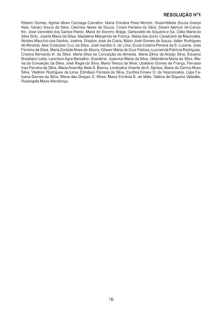 RESOLUÇÃO N
ₒ
1
16
Ribeiro Gomes, Agmar Alves Gonzaga Carvalho, Maria Erinalva Pires Mororó, Givannildede Souza Granja
Reis, Vaneci Souza da Silva, Cleonice Neres de Souza, Cícero Ferreira da Silva, Silvani Alencar de Carva-
lho, José Varonildo dos Santos Ramo, Maria do Socorro Braga, Gerisvaldo de Siqueira e Sá, Célia Maria da
Silva Brito, Josefa Maria da Silva, Madalena Margarida de França, Maria das dores Cavalcanti de Mauricélia,
Alcides Maurício dos Santos, Joelma, Drayton José da Costa, Mário José Gomes de Souza, Valter Rodrigues
de Almeida, Alex Cristophe Cruz da Silva, José Ivanildo b. de Lima, Euda Cristina Pereira da S. Lucena, Joás
Ferreira da Silva, Maria Zoráide Alves de Moura, Gilvani Maria de Cruz Feitosa, Lucivanda Patrícia Rodrigues,
Cristina Bernardo H. da Silva, Maria Silva da Conceição de Almeida, Maria Zilma de Araújo Silva, Edvania
Brasiliano Leite, Lanirtson Agra Barbalho, Gracilene, Josenice Maria da Silva, Gilderlânia Maria da Silva, Ma-
ria da Conceição da Silva, José Regis da Silva, Maria Tereza da Silva, Ubaldino Gomes de França, Fernada
Inez Ferreira da Silva, Maria Anemilia Neta S. Barros, Lindinalva Vicente de A. Santos, Maria do Carmo Alves
Silva, Vladimir Rodrigues de Lima, Edmilson Ferreira da Silva, Cynthia Cínara O. de Vasconcelos, Lígia Fa-
biana Gomes da Silva, Maria das Graças O. Alves, Maria Erivânia S. de Melo, Valéria de Siqueira Valadão,
Rosangela Maria Mendonça.
 