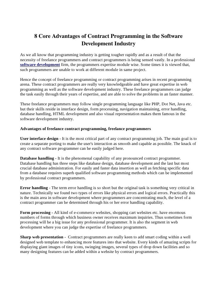 8 Core Advantages Of Contract Programming In The Software