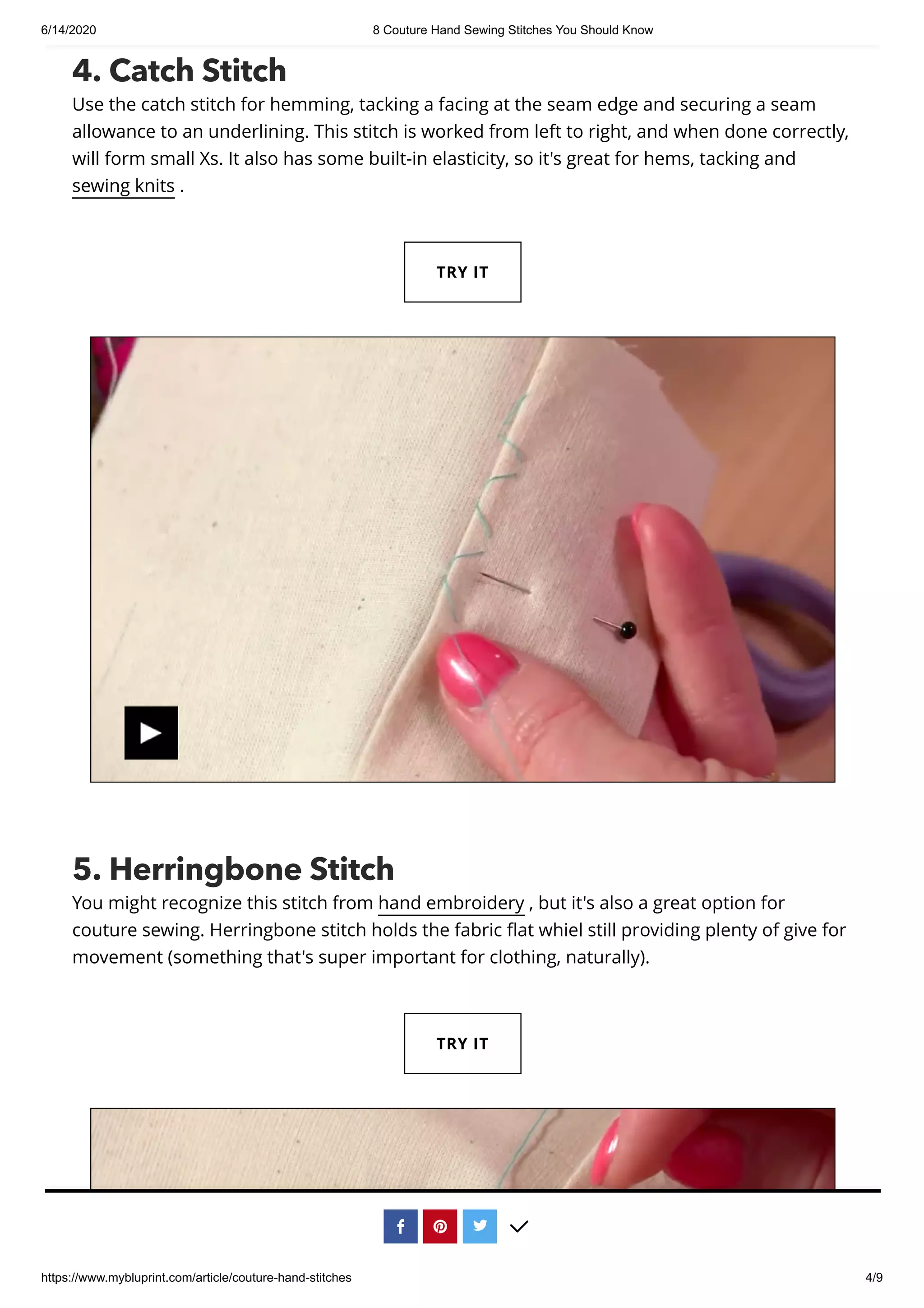 Couture hand sewing stitches you should know | PDF