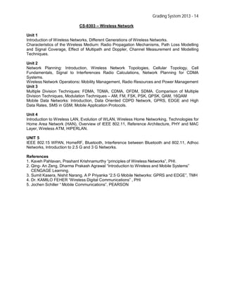 RGPV SYLLABUS CSE 8TH SEM | PDF