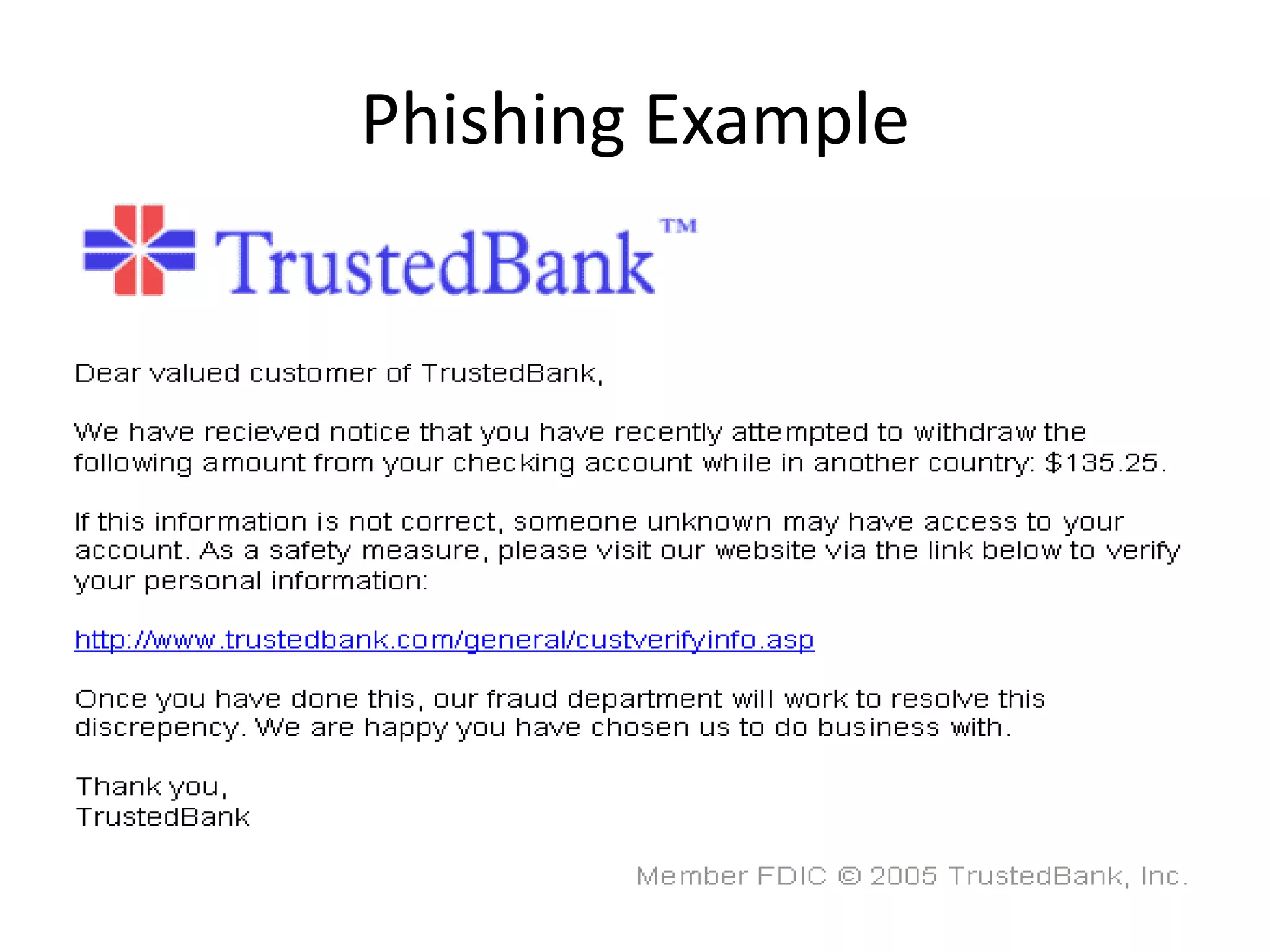 Phishing Example
 