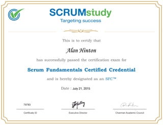 ScrumStudy-ScrumFundamentals Certification