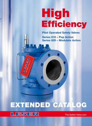 Pilot Operated Safety Valves
Series 810 – Pop Action
Series 820 – Modulate Action
High
Efficiency
High
Efficiency
The-Safety-Valve.com
Extended CATALOG
 