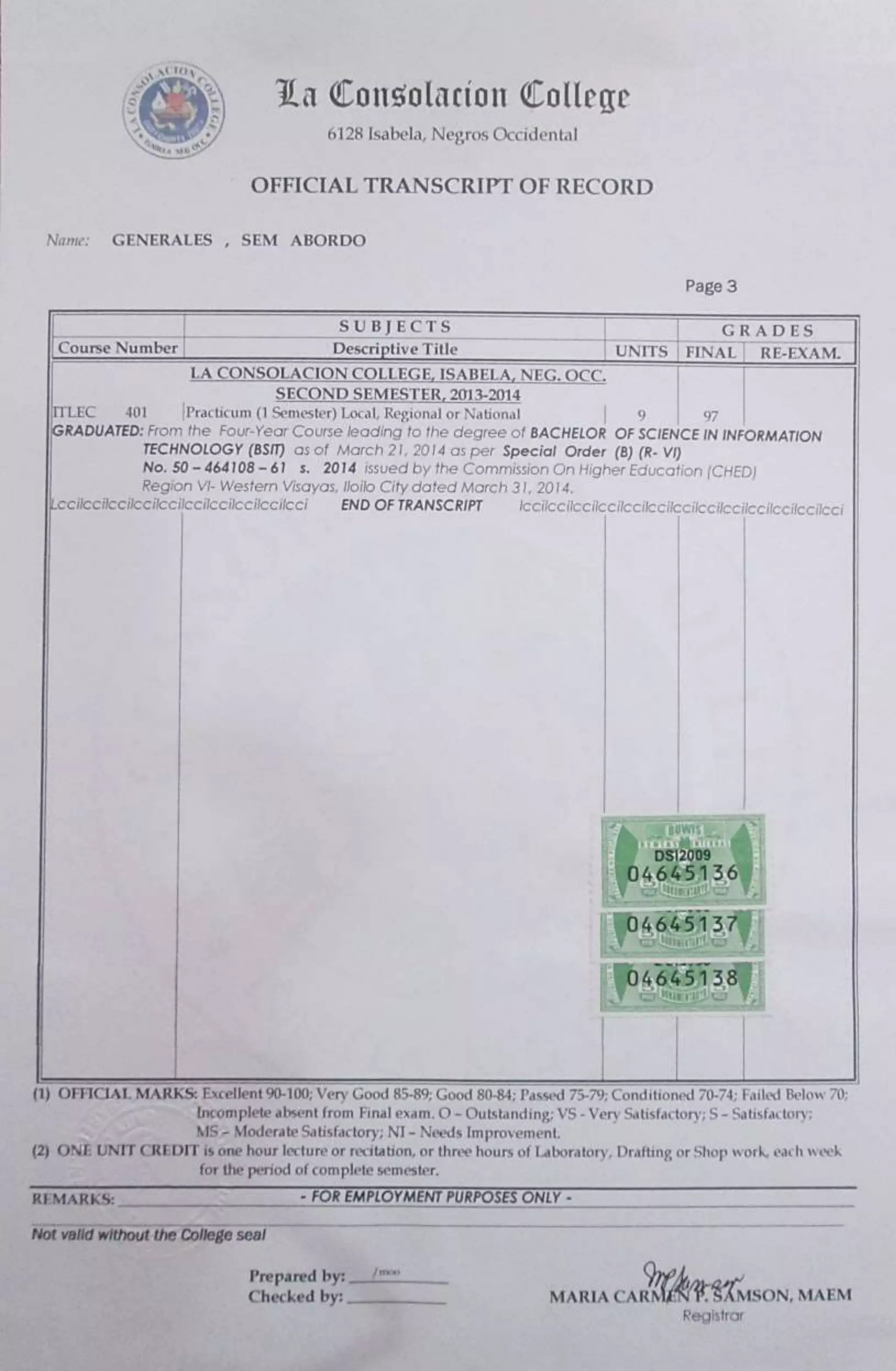 Transcript of Records