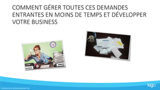 COMMENT GÉRER TOUTES CES DEMANDES
ENTRANTES EN MOINS DE TEMPS ET DÉVELOPPER
VOTRE BUSINESS
CONFIDENTIAL ©2016 REALPAGE, INC
 