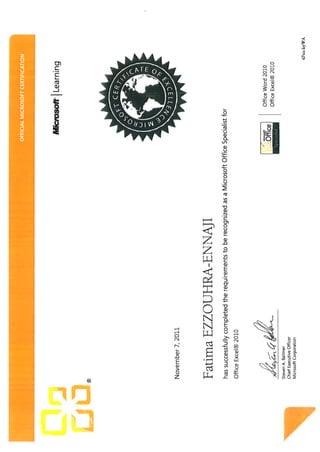 Certificat MOS