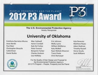 EPA P3 award