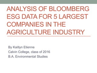 Bloomberg Data ESG Analysis_Final | PPT