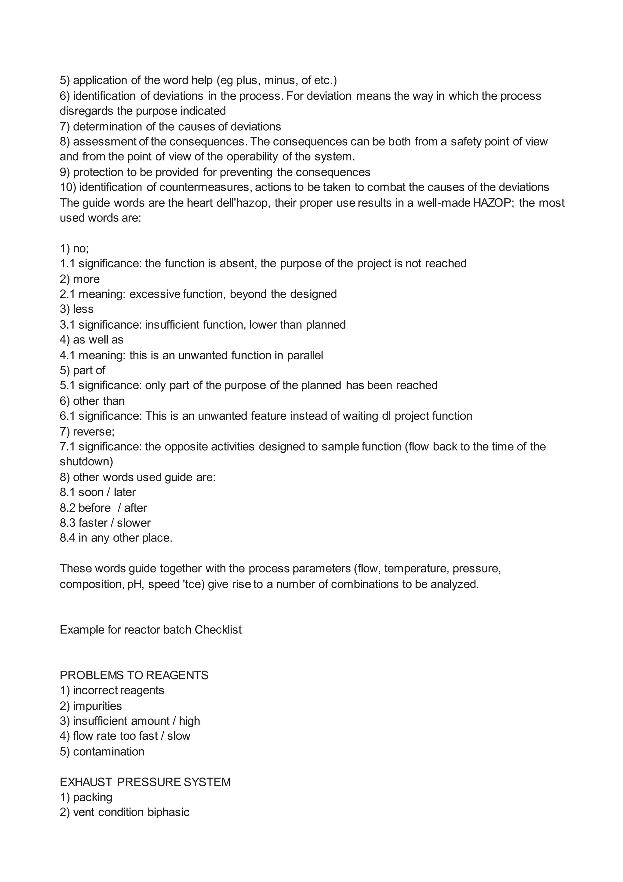 HAZOP | DOCX | Chemistry | Science