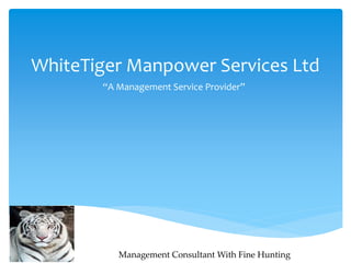 WhiteTiger Manpower Services Ltd
“A Management Service Provider”
Management Consultant With Fine Hunting
 