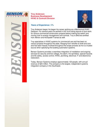 Benson Systems Overview (Generic RFP) | PDF