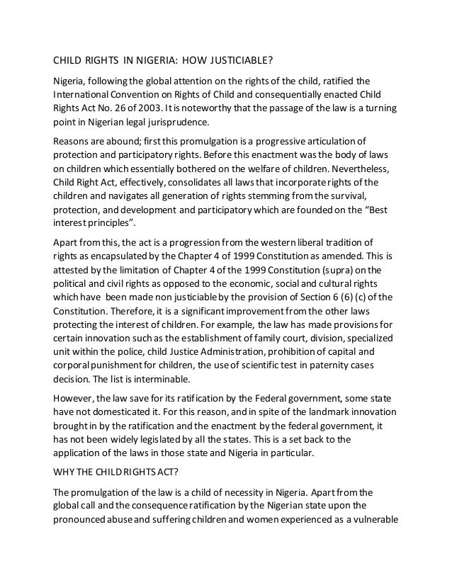 CHILD RIGHTS IN NIGERIA 1