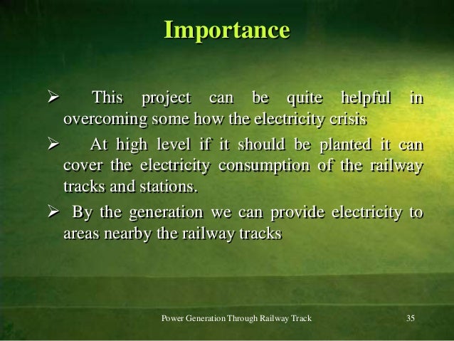 electrical power generation system using railway track pdf
