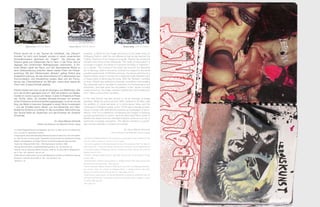 Petrick taucht ein in den Taumel der Großstadt. Der „Rausch-
Künstler“ ist nicht mehr Subjekt, sondern in einem dynamischen
Schwellenzustand gleichsam ein „Trajekt“.7
Die Drehung des
Körpers gerät zum befreienden Akt im Tanz, in der Tortur wird er
dagegen den schlimmsten Maßregelungen unterworfen. In Pe-
tricks Bildern gerät der Raum und Zeit dissozierende Wirbel zu
einer Gratwanderung zwischen diesen beiden Polen der Körper-
auslotung. Mit dem Werkkomplex „Mutatio“ gelingt Petrick eine
Subjektformulierung, die das kybernetische Ich in Netzwerken aus
Kommunikation und Interaktionen kreisen lässt und der Formu-
lierung des „Überdrehtseins“ ein Bild gibt, wobei eben dieses als
Fixum dem Zustand Einhalt gebietet.
Petrick erweist sich auch so als ein Arrangeur von Bilddichten. War
es in der Art Brut geprägten Zeit um 1960 die Addition von Bildele-
menten im Comic-Layout und darauf, in jener D-Realismus-Phase
der 1970er Jahre, ein visuelles Simultan-Konzept mit antitheti-
schen Positionen und Kommentierungspassagen, so ist es nun ein
Sog, der Bilder in barocker Üppigkeit in einem Strom kondensiert
– und der Künstler bannt diesen, um den Betrachter vom Reiz-
Reaktions-Schema zu befreien im Akt souveräner Wahrnehmung.
Der Taumel bleibt ein Gegenüber und das Einsehen ein dosierter
Schwindel.
Dr. Hans-Werner Schmidt
Direktor des Museums der bildenden Künste, Leipzig
1
Ich danke Wolfgang Petrick für die Gespräche, die wir am 12. März und 16. Juli in Berlin sowie
am 2. Juni 2010 in Leipzig führen konnten.
2
Anregungen für diese kaleidoskopartige Betrachtung habe ich bekommen durch die Publikati-
on „1964. Ein Jahr und seine Songs“. Ausgewählt und kommentiert von Süddeutsche Zeitung
Magazin. Herausgegeben von Philipp Oehmke und Johannes Waechter, München 2005.
3
Ausst.-Kat. Wolfgang Petrick 1962 – 1989. Sprung durch die Sonne, 1989.
4
Ebenda. Eberhard Roters, Ausstellungseröffnungsrede, S. 28 – 39, ebenda S. 28.
5
Ebenda. Uwe M. Schneede, Malerei, Torsionen, Hoffnung. Zu einem Bild von Wolfgang Pet-
rick, S. 190 – 201, ebenda S. 190 und 191.
6
Volker Demuth. Zyklomoderne. Von der abendländischen Linearität zur ekstatischen Figur der
Drehung, in: Lettre 83, Winter 2008, S. 108 – 120, ebenda S. 120.
7
ebenda S. 115.
overload, is fitting for the image structures in the latest work by
Wolfgang Petrick—with the one difference that he has banned the
rotation, freezing it in an image so to speak. Petrick has immersed
himself in the frenzy of the metropolis. The “artist of intoxication” is
no longer a subject, but rather in a dynamic liminality, a “trajection,”
so to speak.7
The turning of the body has become the liberating
act of dancing, while in torture by contrast it is subject to the worst
possible reprimands. In Petrick’s pictures, the space and time of a
disassociating vortex is turned into a tightrope walk between both
of these poles of fathoming the body. With his “Mutatio” complex
of work, Petrick has achieved a thematic formulation that enables
the cybernetic self to circulate in networks of communication and
interaction, and that gives the formulation of the “sense of being
overly wound up” an image, whereby exactly this, as the stationary
sum, offers control of the condition.
In this way Petrick has also proven to be an arranger of image
densities. While the period around 1960, marked by Art Brut, saw
the addition of visual elements of a comic-layout style, and the
subsequent D-Realism phase of the 1970s saw a visually simulta-
neous concept with antithetical positions and passages of anno-
tations, now it is a maelstrom condensing the images in baroque
sumptuousness into a current—and the artist bans this in order to
liberate the viewer from the stimulant-reaction scheme in an act of
supremely sovereign perception. The delirium remains a counter-
part and the realization a dosed out swindle.
Dr. Hans-Werner Schmidt
Director Museum der billdenden Künste, Leipzig
1
My thanks to Wolfgang Petrick for the conversations we were able to have on March 12th and
July 16th in Berlin as well as on June 2nd 2010 in Leipzig.
2
I got some suggestions for this kaleidoscope-like view in the publication 1964 – Ein Jahr und
seine Songs/1964 – A Year and Its Songs. Selection and commentary by the magazine section
of the daily newspaper Süddeutsche Zeitung. Published by Philipp Oehmke and Johannes
Waechter, Munich, 2005.
3
Exhibition catalogue Wolfgang Petrick 1962-1989. Sprung durch die Sonne/Jump through
the Sun, 1989.
4
Eberhard Roters, exhibition opening speech, in: Wolfgang Petrick 1962-1989. Sprung durch
die Sonne/Jump through the Sun, 1989, page 28.
5
Uwe M. Schneede, Malerei, Torsionen, Hoffnung. Zu einem Bild von Wolfgang Petrick/Pain-
ting, Torsions, Hope. On a Picture by Wolfgang Petrick, in: Wolfgang Petrick 1962-1989.
Sprung durch die Sonne/Jump through the Sun, 1989, pages 190-191.
6
Volker Demuth, Zyklomoderne. Von der abendländischen Linearität zur ekstatischen Figur der
Drehung/Cyclomodernism. From Western Linearity to the Ecstatic Figure of Rotation, in Lettre
83, winter 2008, page120.
7
Ibid., page 115.
Melancholia, 2008-09, Malerei Graue Hitze II, 2008-09, Malerei Strand (Gral), 2008-09, Malerei
 