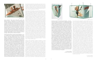 Asylum, 2006, ObjektMutiert, 2009, Malerei
Titel, 2006, Objekt
Sammlers von allen ihm erreichbaren Nichtigkeiten, Joan Miró –
etwa Poetic Object von 1936 mit seinem ausgestopften Papagei
und dem schwebenden Puppenbein –, oder Salvador Dalis, dessen
vielteilige Objekte mit symbolischer Funktion ab 1930 entstanden,
welche er als metaphorische Anordnungen beschrieb, „die als Be-
friedigung unbewussten Verlangens entstanden zu sein scheinen.
[…]. Die Verkörperung von Wünschen, deren Objektivierung durch
Ersatzbilder und Metaphern geschieht, bildet durch symbolische
Realisierung einen auf der Perversion des Sexuellen beruhenden
Prozess, der in jeder Hinsicht dem Prozess des Dichters ähnelt.“
In der von Marcel Duchamp eingerichteten environmental konzi-
pierten Exposition Internationale du Surréalisme dominierte 1938
in Paris die Objektkunst Massons, Ernsts, Tanguys und Dalis, der
ein spektakuläres Regentaxi entwarf. In einer bewucherten und
von Schnecken bevölkerten Autokarosserie wurden dessen Insas-
sen – zwei Schaufensterpuppen – ständig mit Wasser berieselt.
Über den Kopf des Kolumbus repräsentierenden Fahrers war ein
Haifischgebiss angebracht. Dieser Einsatz verwitterter, verrosteter
und jeder Funktionalität spottender Objekte entspricht dem alten
„Stirb-und-Werde-Motiv allen Geschehens auf einer gesteigerten
Bewusstseinsebene.“ Diese wenigen beliebigen Beispiele aus der
Bild – und Begriffswelt Dadas und des Surrealismus zeigen, wie
nahe Wolfgang Petricks energiegeladenes Schaffen diesen frü-
hen avantgardistischen Strömungen, ihren praktischen Strategien
und psychischen Inhalten verpflichtet war und ist. Sein Œuvre, in
dem sich ein exzessives Denken manifestiert, thematisiert mor-
bide Schönheit, Vergänglichkeit, Grauen und Groteskes mit dem
bildnerischen Vokabular, das ihm die Materialfülle seiner Ateliers
in Berlin und New York an die Hand gibt. Seine starke, direkte
und sarkastische Sprache zielt auf die mentale Partizipation eines
Betrachters, der von Petricks Panorama des Schauders und der
dunklen Anspielungen nicht abgestoßen oder schockiert – soweit
das heute überhaupt möglich ist – werden soll, sondern als Voyeur
in eine individuelle Mythologie geschleust wird, die an die bodenlo-
se Unruhe und Verwirrung in uns appelliert.
Dr. Jürgen Schilling
als Kurator und Berater tätig
herum betrachten, damit man sie richtig sähe, schrieb 1651
Balthasar Gracián – unterstreichen wie die in die Ecken solcher
Strukturen eingefügten Glasscherben die räumliche Gliederung
und stellen gleichzeitig die Ordnung der Ebenen in Frage. Zugleich
suggerieren die angriffslustigen spitzkantigen Bruchstücke latente
Aggression und Gefahr, ebenso wie jene wiederholt verwendeten
Alltagsmaskierungen, Helme oder Gasmasken, deren Schutzfunk-
tion in den von Petrick konstruierten Situationen zurücktritt und
vielmehr Bedrängnis und Angst vor Katastrophen und Vernichtung
signalisieren. Das gilt nicht nur für die Feuerwehr-, sondern in be-
sonderem Maße für übereinander montierte MiG-Pilotenhelme,
unter deren Gesichtsschutz der Sauerstoffzufuhr dienende Schläu-
che baumeln, denen formal auf der Rückseite ein zerzauster, zum
Zopf geflochtener Haarschopf entspricht, der an die Kehrseite der
blitzenden Hightech-Waffen erinnert, an Schändung und Tod un-
schuldiger Opfer barbarischer militärischer Attacken.
Petricks intensiver Bezug zu Dada und dem Surrealismus, in de-
ren Nachfolge seine komplexen Mixed-Media-Plastiken erkenn-
bar ihren Platz haben, manifestierte sich schon in seiner frühen
Malerei, in deren bildnerischem Vokabular bereits eine Vielzahl
disparater Grundelemente enthalten sind, die sich in seinen As-
semblagen wiederfinden, wo sie die Zwänge einer einengenden
Bildkomposition abstreifen und ein ebenso dynamisches wie irre-
ales Eigenleben entfalten, das von Lautréamonts phantastischem
Traumbild von der „unvermutete[n] Begegnung einer Nähmaschi-
ne und eines Regenschirms auf einem Seziertisch“ inspiriert sein
könnte. Vor unserem inneren Auge scheinen die nach dem Prinzip
Collage zusammengebauten rundansichtigen MERZplastiken Kurt
Schwitters‘ auf, Lustgalgen und Kultpumpe von 1919, die Merz-
säule, Kathedrale des erotischen Elends von 1923, die Objekte
Paul Joostens‘, Raoul Hausmanns aus Leder, Holz und Bronze
gebauter Kopf Der Geist der neuen Zeit von 1919/20 oder die vom
selbsternannten Oberdada Johannes Baader 1920 geschaffene
erste dadaistische Assemblage, das chaotisch-vielschichtige Anti-
monument Deutschlands Größe und Untergang durch Lehrer Ha-
gendorf oder die phantastische Lebensgeschichte des Oberdada.
Das große Plasto-Dio-Dada-Drama. Petrick entdeckt für sich den
von den Dadaisten als „magische Prozedur“ begriffenen unkontrol-
lierten oder bewusst gelenkten Zufall als gestalterische Methode,
„mit der man sich über die Barriere der Kausalität, der bewussten
Willensäußerung hinwegsetzen konnte […]“. Er kennt die surrealis-
tischen, im Glauben an die Kraft des Irrationalen aus Objets trouvès
kombinierten Mixed-Media-Plastiken wie jene des unermüdlichen
has worked with anamorphic constructions (and in this case, too,
harvests his experience in making large-scale paintings), but also
the ability to envision the situation of the viewer who, after having
briefly seen an image, keeps it in mind while the eye roams further,
absorbing more details of the objects clustered around the calming
center of the mirror cylinder and collecting impressions before re-
aching a private understanding of the whole.
The portrayal of human figures, a dominant theme of Petrick’s pain-
tings, moves into the background except for fragmentary self-quo-
tations and individually inserted photo reproductions taken from
characteristically distorted examples of human existence. In their
stead is a conglomerate of relicts that have been produced, used,
and discarded by human beings and now give a record of them.
His actual presence in the paintings is unnecessary, because his
existence, his desired ideals, and his phobias are invoked in me-
taphorical permanence through grotesque montages. Human
beings are present only in the form of mannequins, for instance
when Petrick recalls a bomb alert during the war and attempts to
make that thought into a picture: he covers the body of a childlike
doll with a coat of mail drenched in phosphorous so that it lights up
in the dark, then adorns the doll with the helmet of a Berlin firefigh-
ter, surrounds it with a series of smaller props that he finds signifi-
cant to the setting, and places it onto a scaffolding of glass plates
that have been layered inside the enveloping shrine. The partial
transparency of the glass, the refraction of light and multiple reflec-
tions through the mirroring of objects and of observer—Balthasar
Gracián wrote in 1651 that one must see the things of the world
backwards in order to see them correctly—underscore, as do the
glass splitters strewn in the corners of these structures, the spatial
outline and call into question the order of the levels. At the same
time the belligerently jagged pieces suggest latent aggression and
danger, as do the repeatedly used everyday maskings—helmets
and gas masks—whose protective function fades in the setting
constructed by Petrick and instead signals distress and the fear of
catastrophes and destruction. This is so not only for the fireman’s
helmets but in greater measure for the MiG pilot helmets mounted
on top of each other, with oxygen hoses dangling under the pro-
tective facial covering and, on the other side, corresponding formal
but disheveled braided hair that serves as a reminder of the down-
side of high-tech weapons: the violation and death of innocent
victims in barbaric military attacks.
Petrick’s intense connection to Dada and surrealism—in whose
succession his mixed media sculptures have their place—was
already manifest in his early painting, where the imagistic voca-
bulary contains some of the basic elements reencountered in his
assemblages. There they strip away the constraints of an inhibiting
pictorial composition and unfold a life of their own that is both dy-
namic and unreal—as if inspired by Lautréaumont’s fantastic vision
of “the unexpected meeting of a sewing machine with an umbrella
on a dissection table.” Before our inner eye appear the assembled,
rounded MERZ sculptures of Kurt Schwitters, “Lustgalgen/Pleasu-
re Gallows” and “Kultpumpe/Cult Pump” of 1919, the “Merzsäul/
Merz Pillar,” “Kathedrale des erotischen Elends/Cathedral of Erotic
Misery” of 1923, the objects of Paul Joostens, the head of leather
and wood by Raoul Hausmann, “Der Geist der neuen Zeit von
1919/20/The Spirit of Our Age,” or the first Dadaistic assemblage
of 1920, the chaotic and multi-layered anti-monument “Deutsch-
lands Größe und Untergang durch Lehrer Hagendorf oder die
phantastische Lebensgeschichte des Oberdada. Das große Plas-
to-Dio-Dada-Dram/Germany’s Greatness and Decline or The Fan-
tastic Life of the Superdada: The Great Plasto-Dio-Dada-Drama”
by the self-proclaimed Oberdada, Johannes Baader. Petrick dis-
covers for himself the Dadaists’ conception of the “magic proce-
dure” of uncontrolled or consciously guided chance as a creative
method “with which one can rise above the barrier of causality and
the conscious expression of will […].” He knows the surrealistic
mixed-media sculptures based on a belief in the power of irratio-
nality and combined of objets trouvés such as those composed
by the tireless collector Jean Miró out of apparent nothings—the
“Poetic Object” of 1936, for example, with its stuffed parrot and
doll’s floating leg—or those of Salvador Dali, whose multi-pieced
“Objects with a Symbolic Function” were created beginning in
1930 and described by him as metaphorical arrangements “that
appear to have originated in the gratification of unconscious desire
[…]. Wish fulfillment is objectified in equivalent images and meta-
phors—a symbolic realization based on the perversion of sexuality
and in every sense resembling the process of the poet himself.”
At Marcel Duchamp’s environmentally conceived Exposition Inter-
nationale du Surréalisme/International Exposition of Surrealism in
Paris in 1938, what dominated was the found art of Masson, Ernst,
Tanguys, and Dali, who composed a spectacular “Rain Taxi.” In
an overgrown auto chassis inhabited by snails, the occupants—
two mannequins—were continually sprinkled with water. Above
the head of the driver, represented as Columbus, was mounted
a set of shark’s teeth. This use of weathered and rusted objects
whose functionality is mocked corresponds to the old “motif of
die and become—stirb und werde—for all events at an intensified
level of consciousness.” These examples, chosen at random from
the Dadaistic and surrealist world of image and concept, demons-
trate the proximity of Petrick’s energy-filled work to these early
avant-gardistic movements and his indebtedness to their practical
strategies and psychic content. His oeuvre, which is characterized
by excessive thought, uses the pictorial vocabulary supplied by
the wealth of material in his ateliers in Berlin and New York as a
means of thematizing morbid beauty, transitoriness, horror, and
the grotesque. His strong, direct, and sarcastic language invites
the mental participation of a viewer who mustn’t be repulsed or
shocked by Petrick’s panorama of shudders and dark allusions (if
shock is still possible today) but is instead smuggled in as a voyeur
to a personal mythology that appeals to the bottomless unrest and
confusion in each of us.
Dr. Jürgen Schilling
Curator and Art Advisor
66 67
 