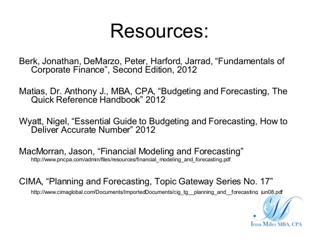 Using Financial Forecasts To Advise Business Method Of