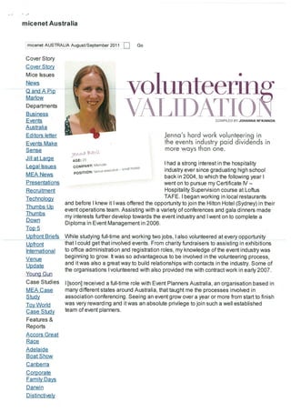 Volunteer Validation - MICEnet Magazine
