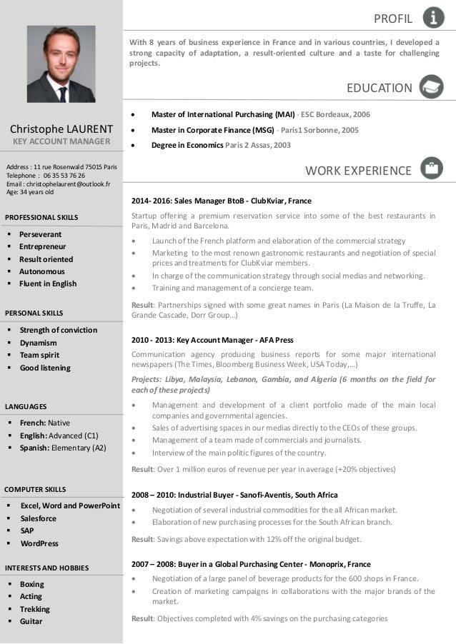 CV Christophe Laurent Key Account Manager