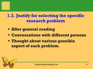 Ppt. selection of research problem | PDF