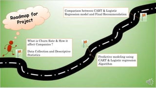 Predictive modeling using
CART & Logistic regression
Algorithm
What is Churn Rate & How it
affect Companies ?
Data Collection and Descriptive
Statistics
Comparison between CART & Logistic
Regression model and Final Recommendation
 