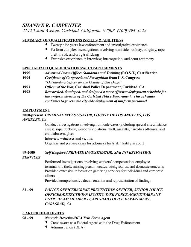 shande resume 2 investigator resume