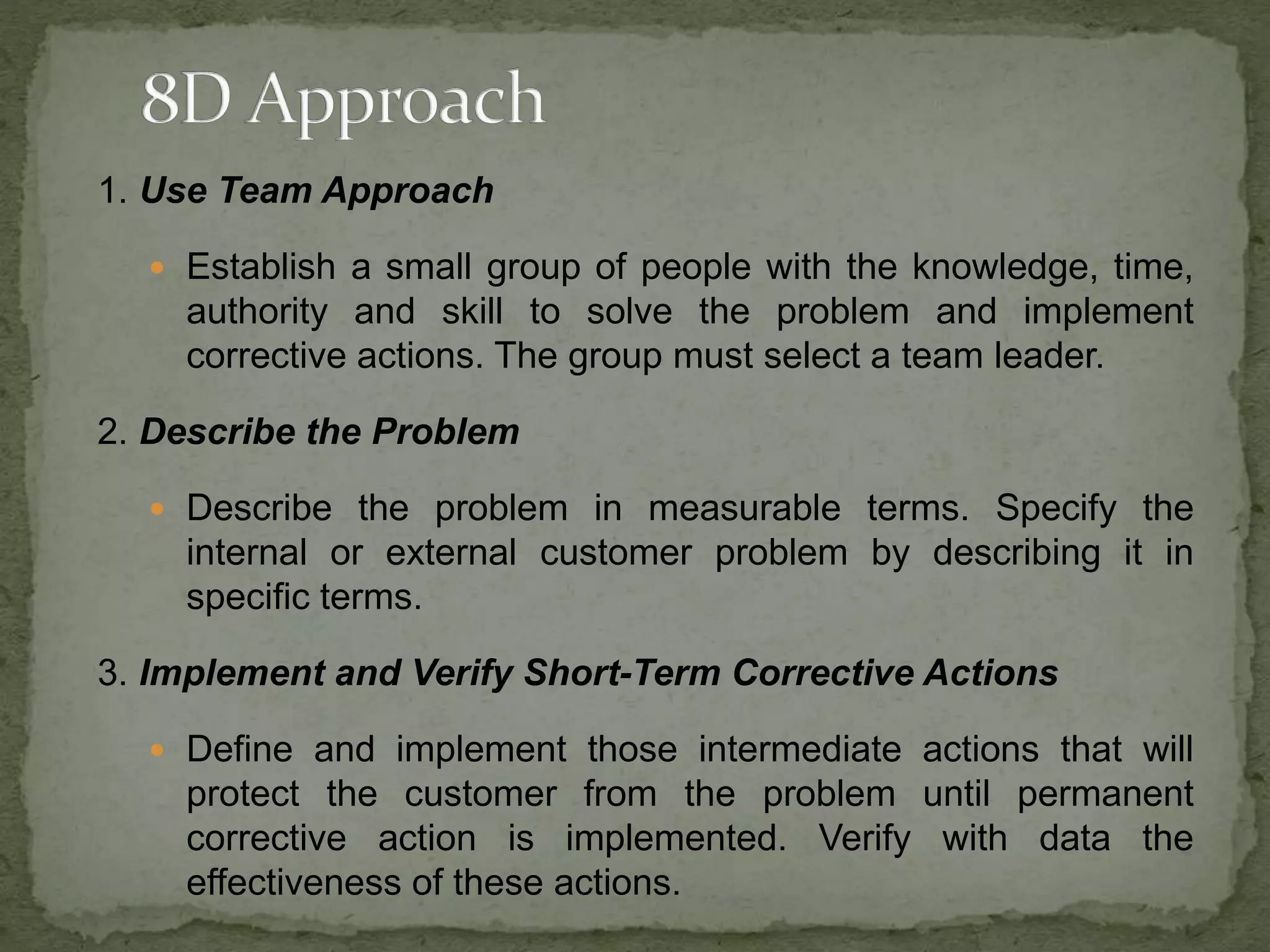 8D approach to problem solving | PPTX