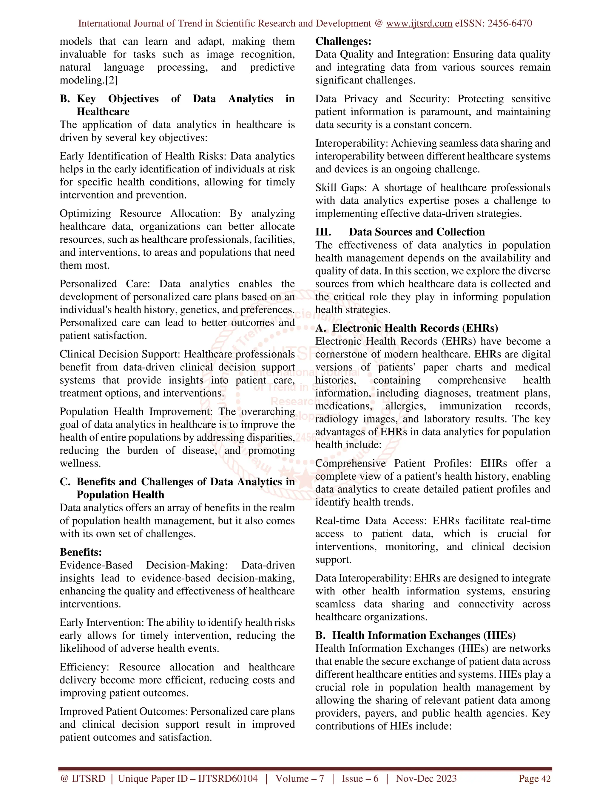Data Analytics for Population Health Management Strategies | PDF