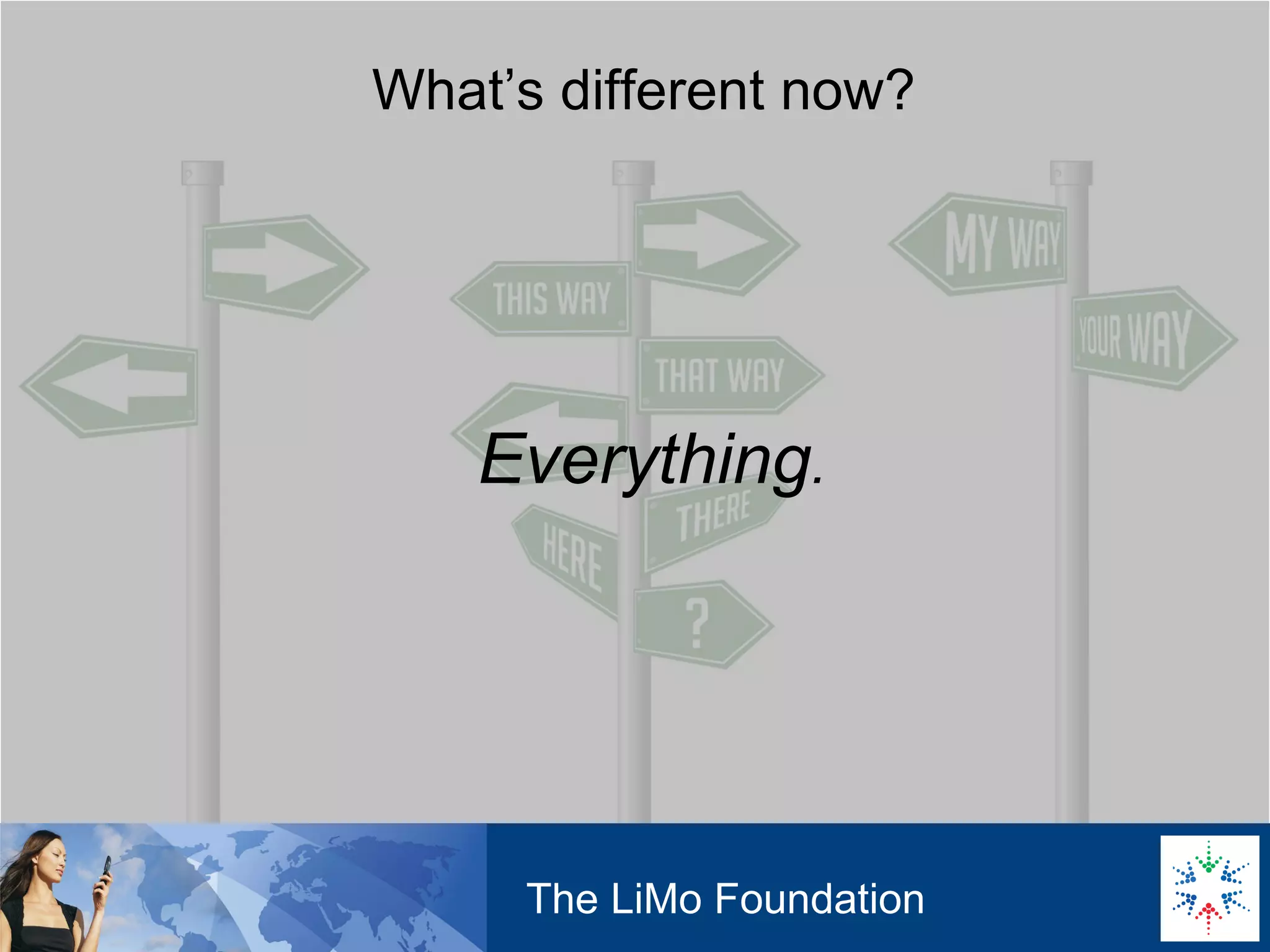 What’s different now? Everything . The LiMo Foundation
