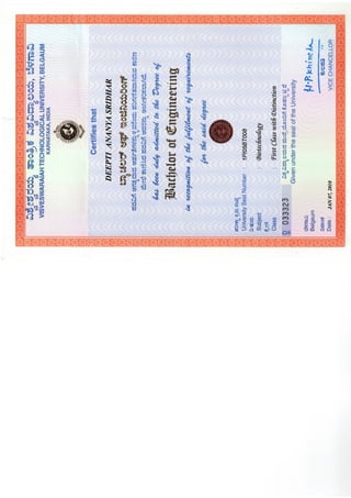 B.E. Biotechnology Certificate