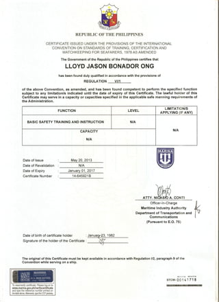 BST NAC Certificate
