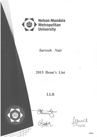 DEAN'S LIST 2013