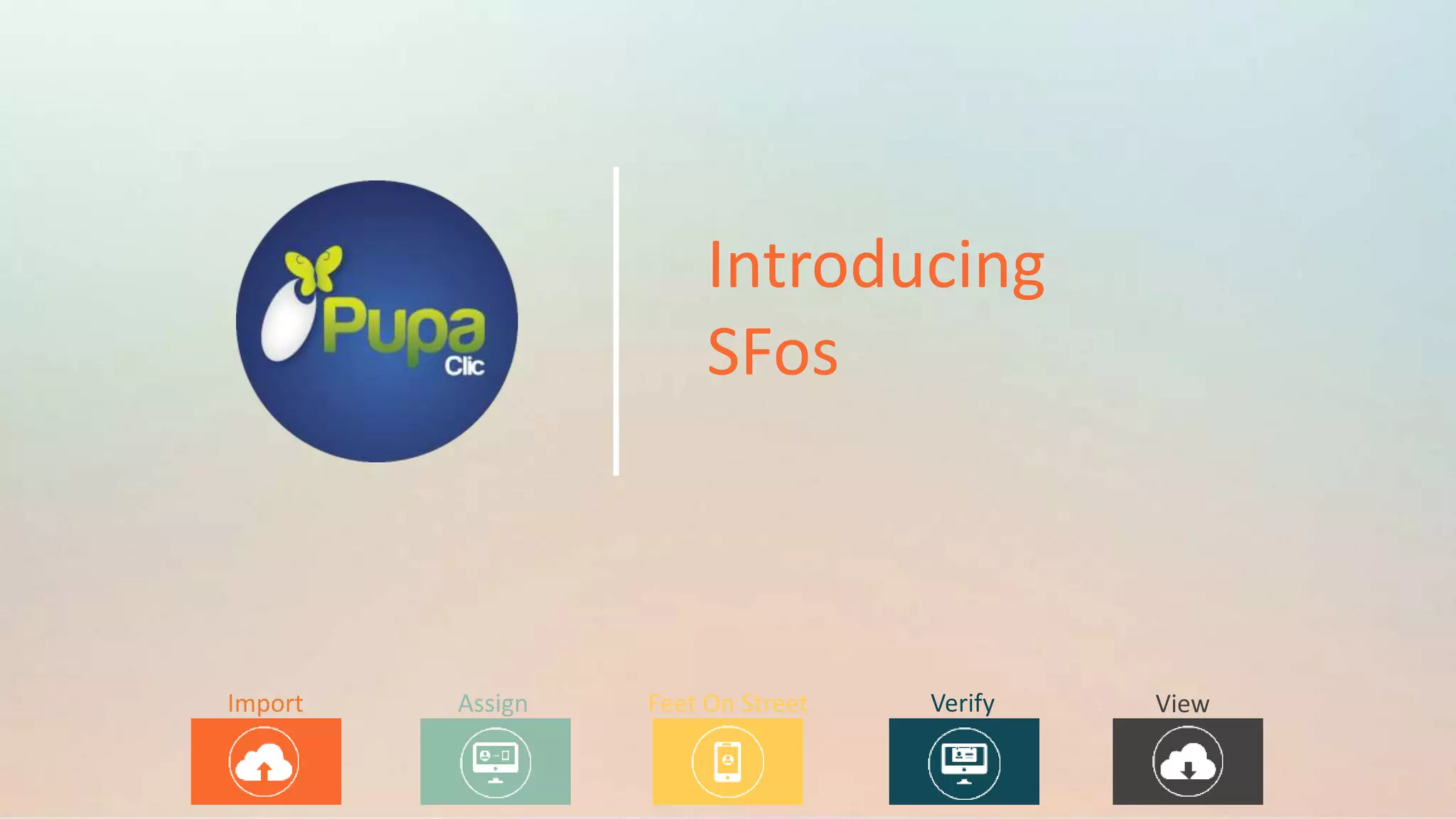 Introducing
SFos
Import Assign Feet On Street Verify View
 