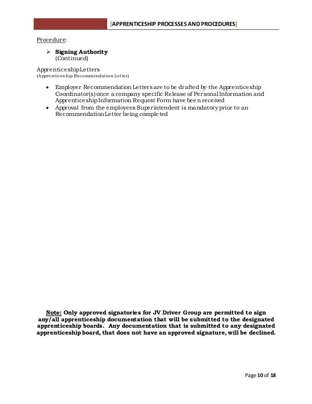 letter of recommendation for apprenticeship program apprenticeship recommendation letter