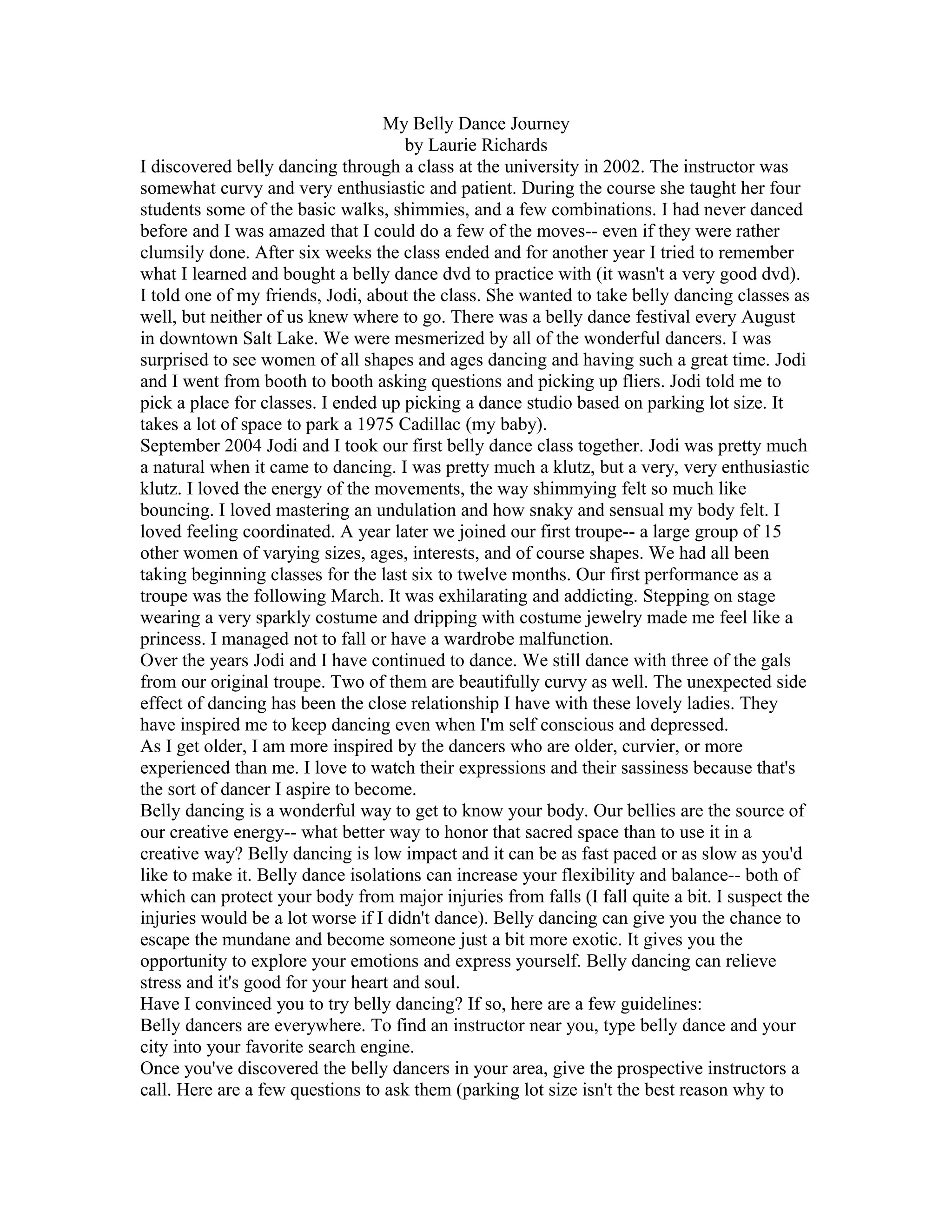 Kinzie Boo'S Belly Dance Journey - itbd0k0