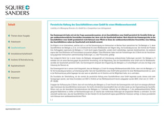 squiresanders.com 
Persönliche Haftung des Geschäftsführers einer GmbH für einen Wettbewerbsverstoß 
Liability of a Managing Director of a GmbH for a Competition Law Infringement 
Das Kammergericht hatte sich mit der Frage auseinanderzusetzen, ob ein Geschäftsführer einer GmbH persönlich für Verstöße Dritter ge-gen 
wettbewerbsrechtliche Vorschriften einzustehen hat, derer sich die Gesellschaft bedient. Nach Ansicht des Kammergerichts ist der 
Geschäftsführer einer GmbH grundsätzlich nicht Adressat einer Pflicht im Sinne der wettbewerbsrechtlichen Vorschriften. Eine Haftung 
des Geschäftsführers neben der Gesellschaft wird deshalb verneint. 
Die Klägerin ist ein Unternehmen, welches sich u.a. auf die Gasversorgung von Verbrauchern im Berliner Raum spezialisiert hat. Die Beklagte zu 1), deren 
Geschäftsführer der Beklagte zu 2) ist, ist im Direktvertrieb für einen Wettbewerber der Klägerin tätig. Die Kundenakquise bzw. den Vertrieb der Produkte 
ihrer Auftraggeber organisierte die Beklagte zu 1) nicht durch eigene Angestellte, sondern durch selbständige, regionale Handelsvertreter, die wiederum 
eigene oder freie Mitarbeiter auf Provisionsbasis einzusetzen pflegten. Diese Mitarbeiter haben nach den Feststellungen des LG Berlin bei der Haustürwer-bung 
gegenüber Verbrauchern wahrheitswidrige Äußerungen, u.a. über Preisvorteile, getätigt. 
Das Landgericht Berlin hat in erster Instanz die Beklagten antragsgemäß auf Unterlassung vorbezeichneter Äußerungen verurteilt. Der Beklagte zu 2) 
wendete sich mit seiner Berufung gegen die persönliche Verurteilung, mit der Begründung, dass ein Geschäftsführer einer GmbH nicht für Wettbewerbs-verstöße 
der Gesellschaft persönlich hafte. Das Kammergericht entsprach dem Klageantrag des Beklagten zu 2) vollumfänglich und wies die Klage unter 
Zulassung der Revision ab. 
Das Kammergericht hat in seinem Urteil klargestellt, dass der Beklagte zu 2) nicht für etwaige Wettbewerbsverstöße Dritter, derer sich die Beklagte zu 1) 
für ihre Kundenakquise bedient, auf Unterlassung haftet. Denn der Geschäftsführer einer GmbH haftet persönlich für einen Wettbewerbsverstoß nur, wenn 
er die Rechtsverletzung selbst begangen hat oder wenn er jedenfalls von ihr Kenntnis und die Möglichkeit hatte, sie zu verhindern. 
Die Grundsätze der Störerhaftung, mit der vormals die persönliche Haftung eines Geschäftsführers einer GmbH begründet wurde, können nicht mehr 
herangezogen werden, weil diese Grundsätze vom BGH in Hinblick auf das Wettbewerbsrecht bereits aufgegeben wurden (BGH, Urteil vom 22.7.2010 – I 
ZR 139/08). 
Entgegen der Auffassung des LG Berlin, lässt sich eine Haftung des Beklagten zu 2) nach Ansicht des Kammergerichts nicht durch ein etwaiges pflichtwid-riges 
Unterlassen des Geschäftsführers konstruieren. Die hierfür erforderliche Garantenpflicht lässt sich allein weder aus der Organstellung des Geschäfts-führers 
noch aus den besonderen Vertriebsstrukturen der Beklagten zu 1) herleiten. Vielmehr hat die Beklagte zu 1) die wettbewerbsrechtliche Pflicht, 
geeignete Maßnahmen zu treffen um Rechtsverletzungen wie z.B. falsche oder irreführende Erklärungen der eingesetzten Werber zu verhindern. Da nicht 
unterstellt werden kann, dass der Geschäftsführer mit dem Handeln für die Gesellschaft eigene geschäftlichen Interessen verfolgt, ist dieser grundsätzlich 
nicht Adressat einer wettbewerbsrechtlichen Pflicht. 
(...) 
Inhalt 
Themen dieser Ausgabe 
Arbeitsrecht 
Gesellschaftsrecht 
Immobilienwirtschaftsrecht 
Insolvenz & Restrukturierung 
Kapitalmarktrecht 
Steuerrecht 
Impressum 
 