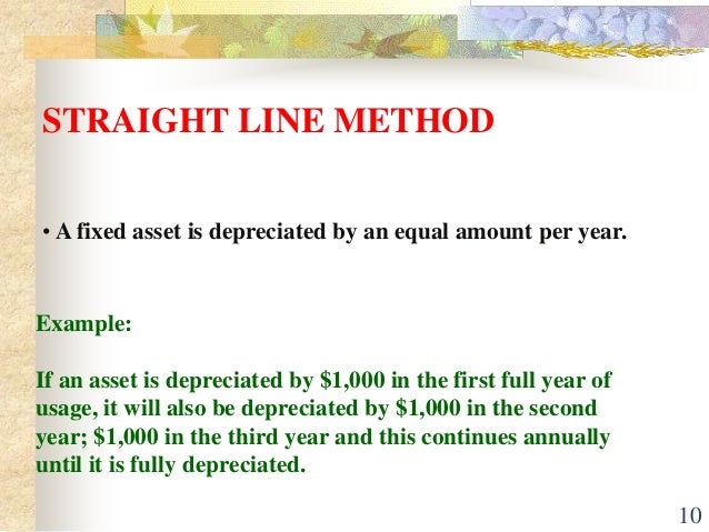 8 depreciation the straight line method