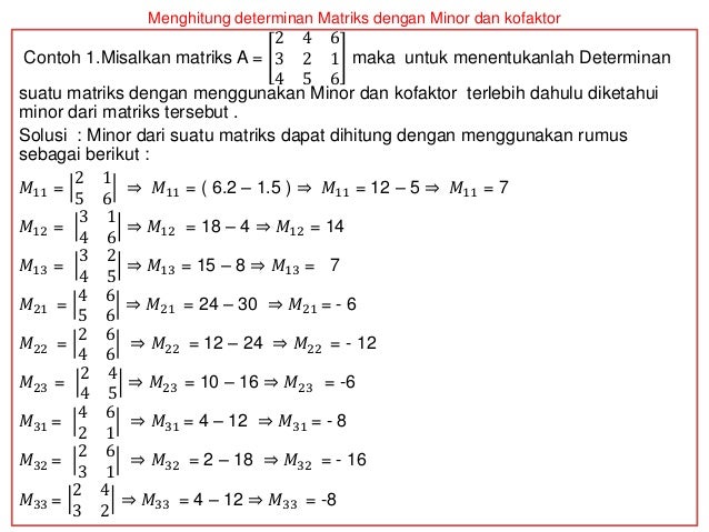 36+ Contoh Soal Determinan Matriks Ordo 3X3 Metode Kofaktor