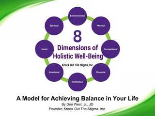 A Model for Achieving Balance in Your Life
By Don West, Jr., JD
Founder, Knock Out The Stigma, Inc.
 