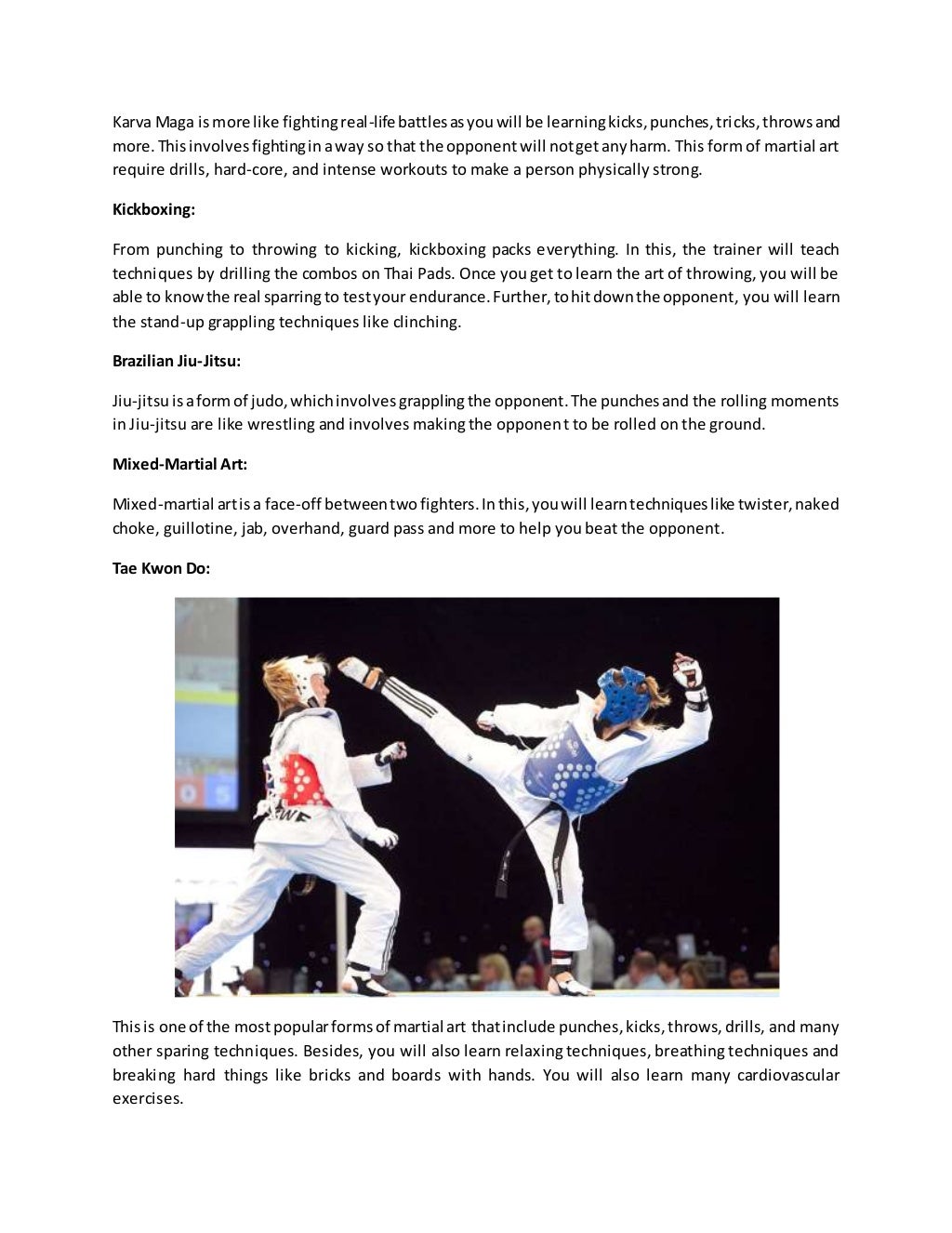 8 different martial art techniques you should learn to stay fit