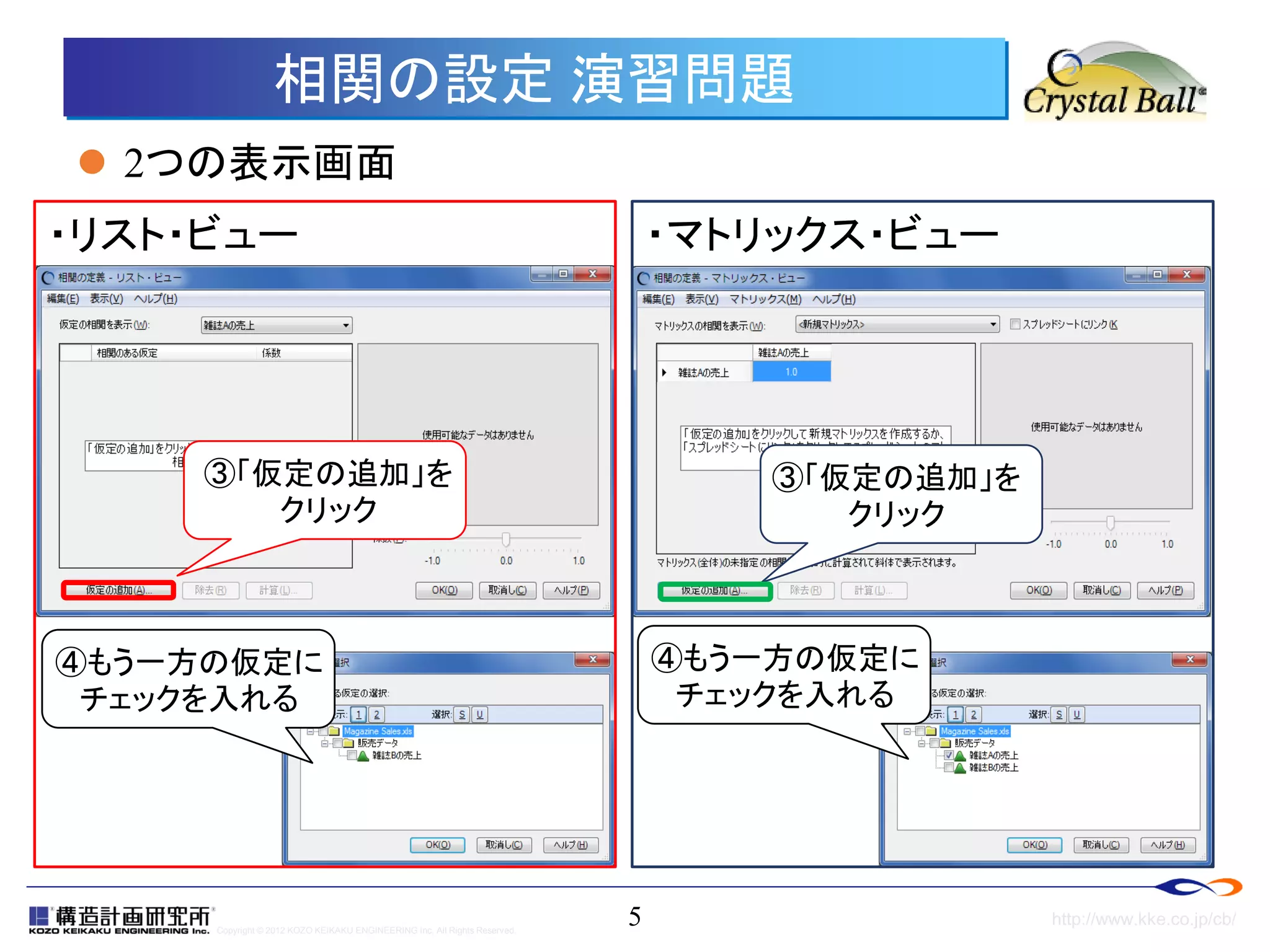 Crystal Ball 8.Difine Assumption(corralation)