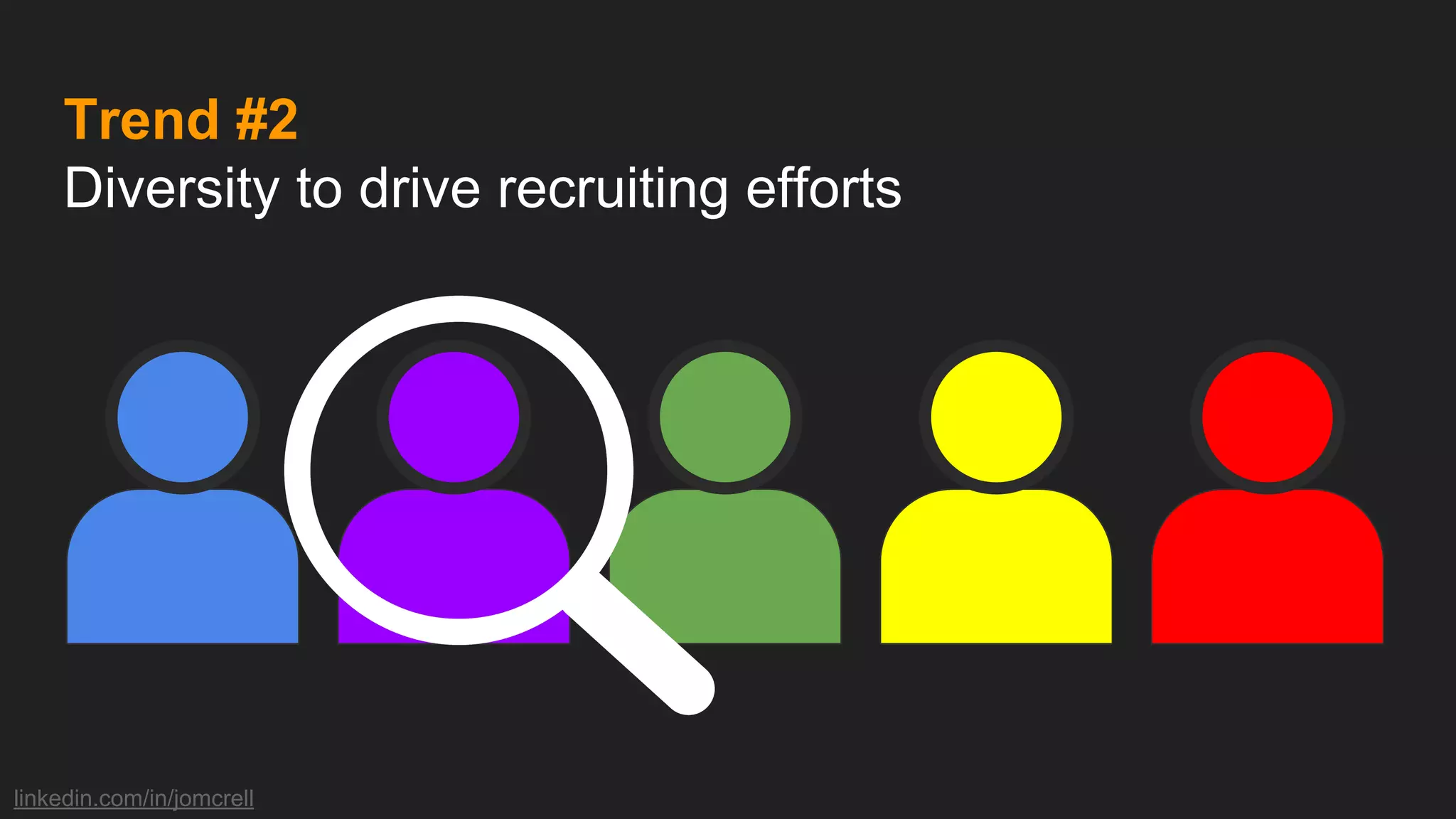 linkedin.com/in/jomcrell
Trend #2
Diversity to drive recruiting efforts
 
