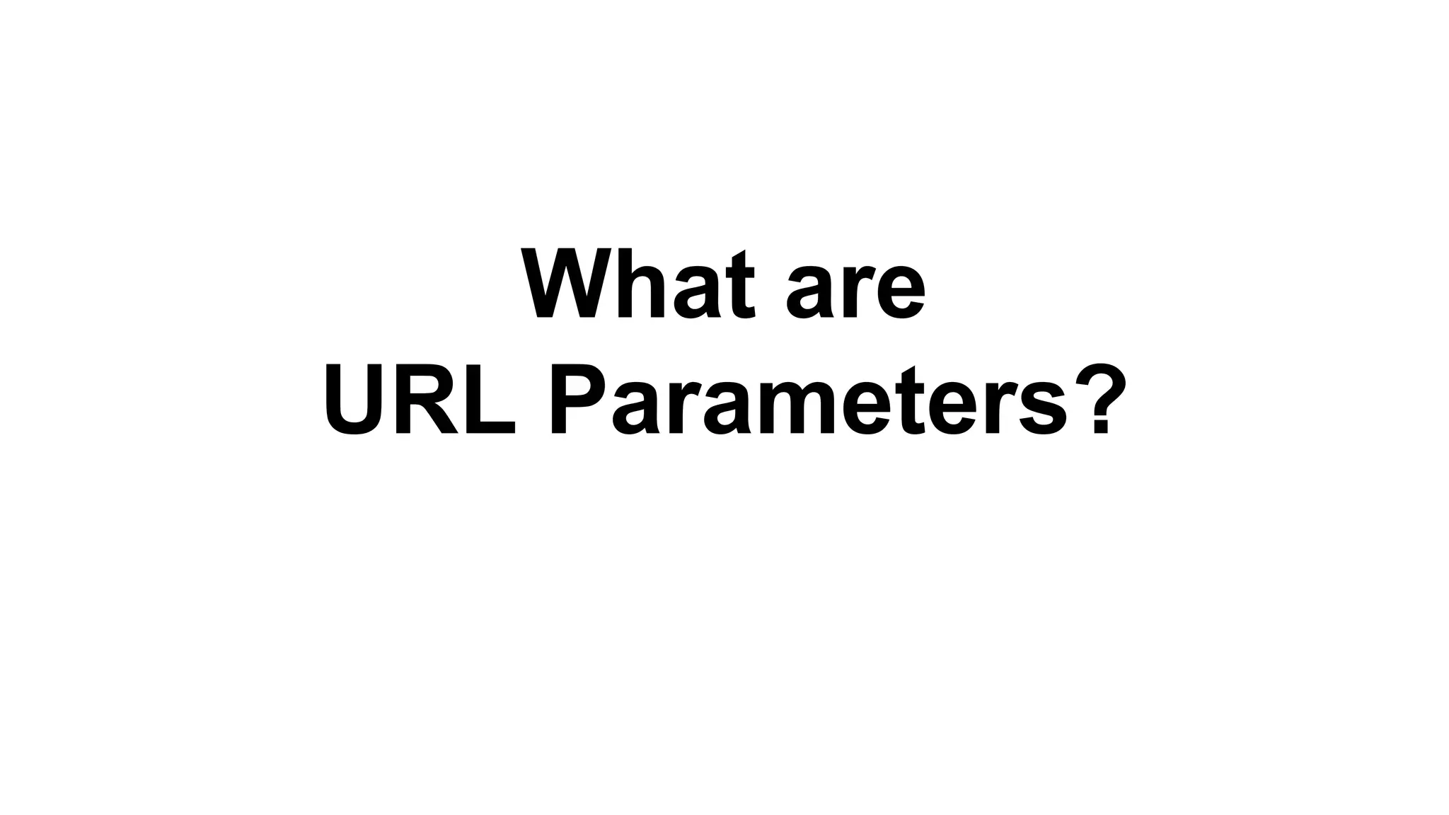 What are
URL Parameters?
 