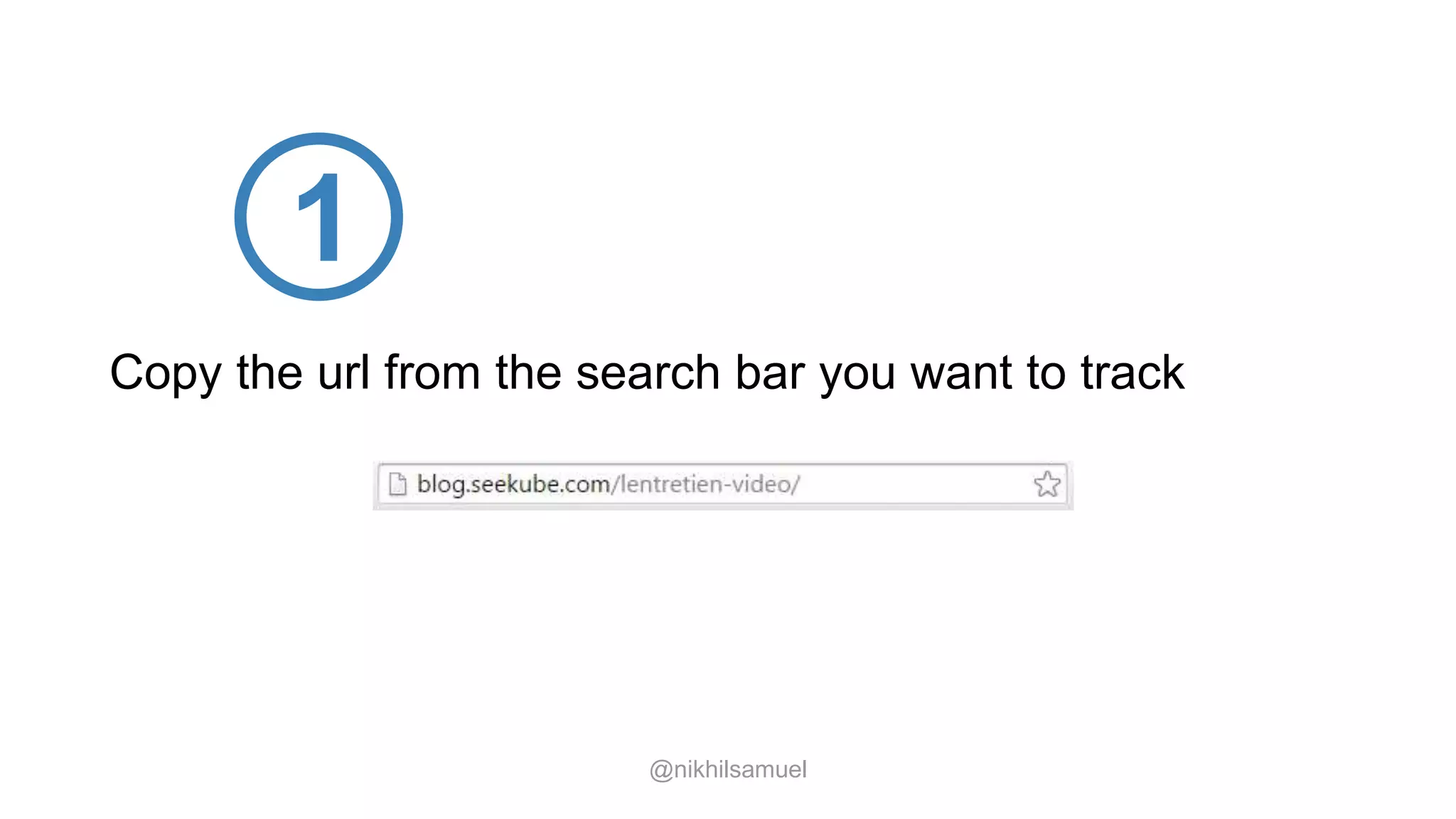 Copy the url from the search bar you want to track
@nikhilsamuel
1
 