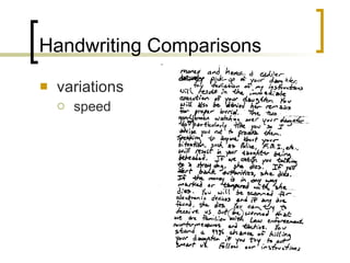Handwriting Comparisons variations speed 