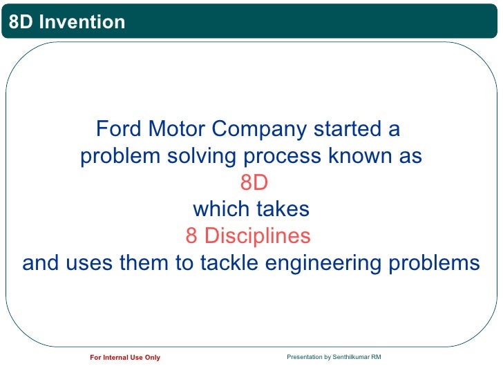 8 d problem solving overview from the ford motor company