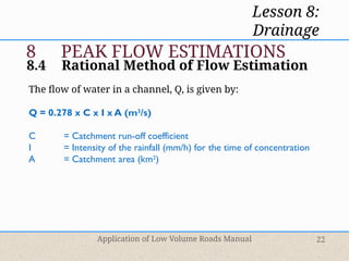 Design Drain Rational Method Drainage Design for the road and Irrigation systerm | PPTX
